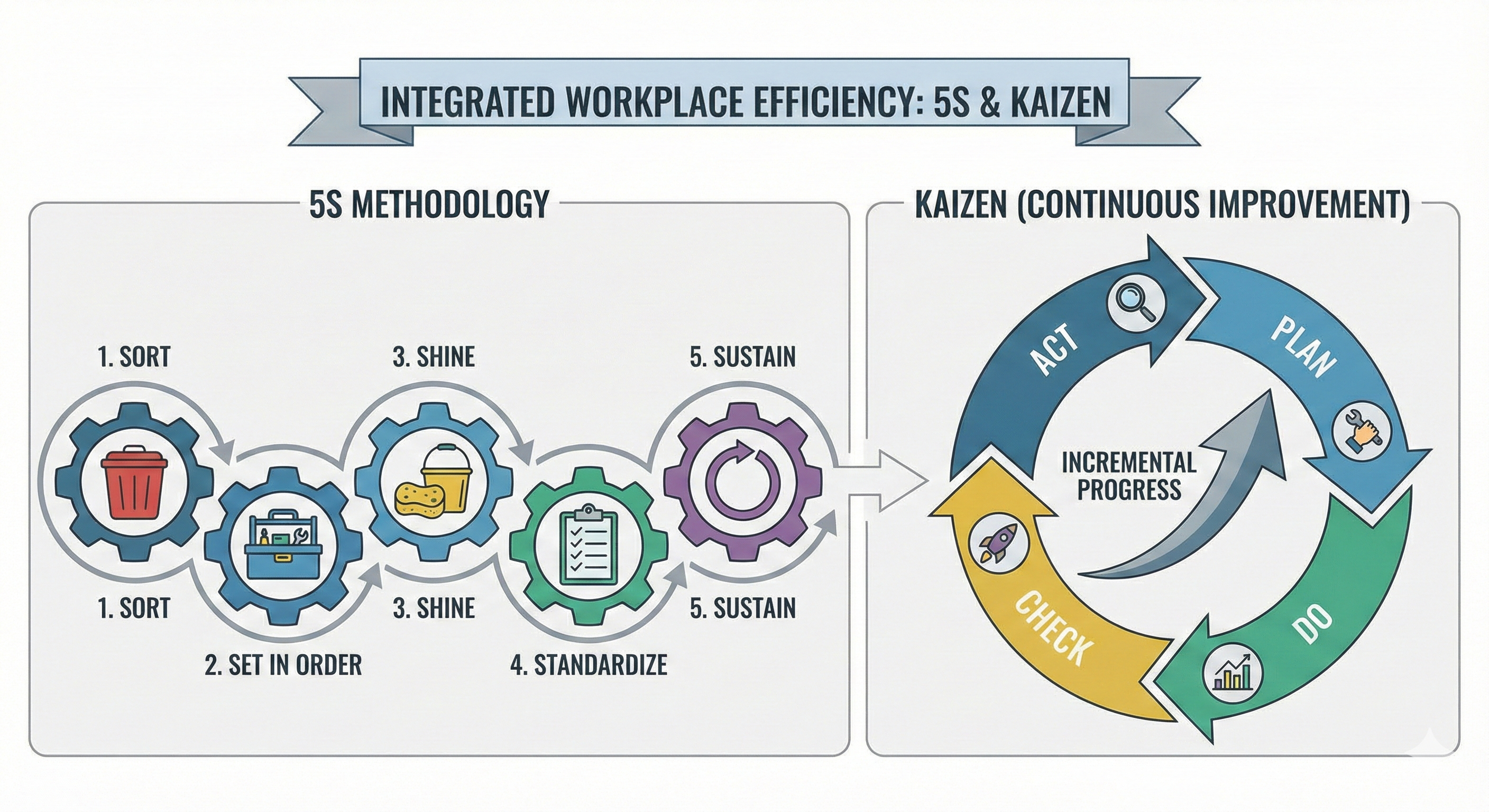 5S & Kaizen illustration